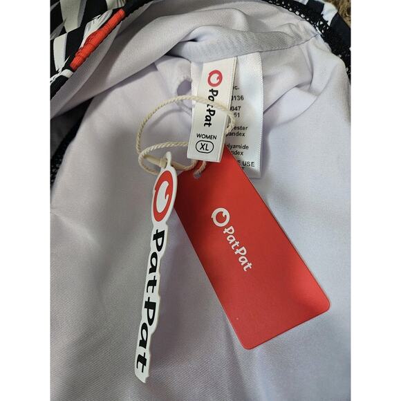 PatPat Tropical Red/White/Black Floral 2 Piece Women's Swimsuit XL - Picture 6 of 8